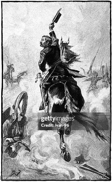 sheridan`s ride - old printer stock illustrations