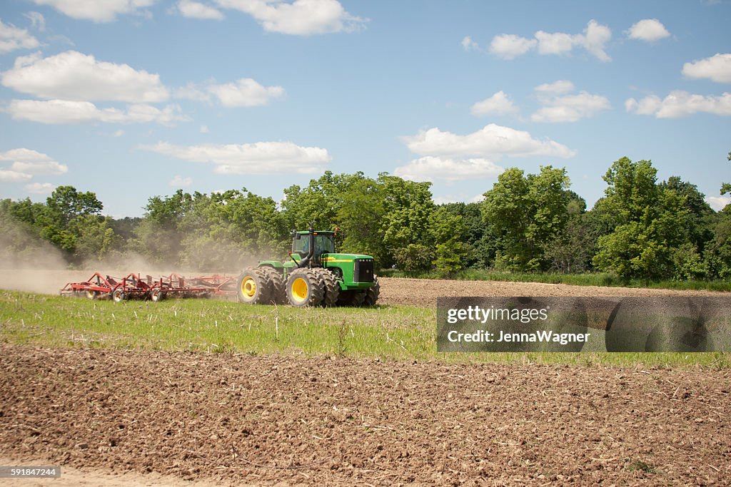 John Deere Tilling Field