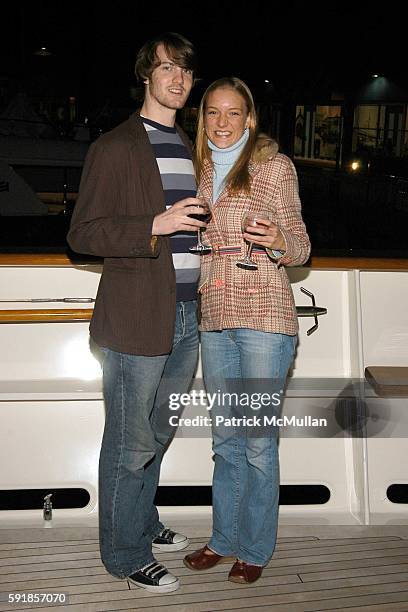 Daniel Keene and Lara Bossen attend Junior Council of AMERICAN BALLET THEATRE Yacht Party at The Forbes Yacht "The Highlander" on October 21, 2005 in...