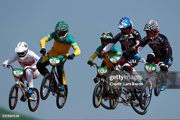 Connor Fields of the United States, Corben Sharrah of the United States, Bodi Turner of Australia, Anthony Dean of Australia and Tore Navrestad of...