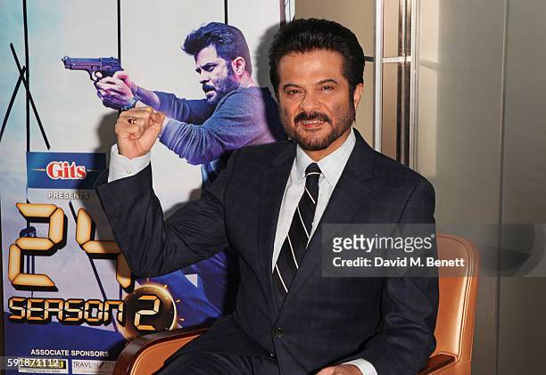 Actor Anil Kapoor poses at a photocall for TV series '24' at The Montcalm Hotel on August 18, 2016 in London, England.