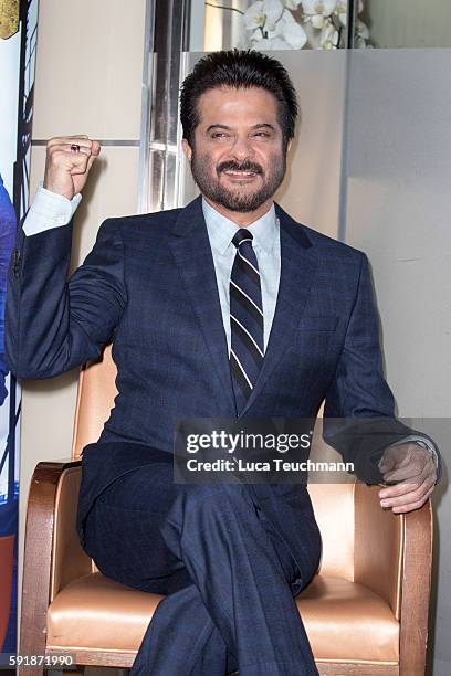 Actor Anil Kapoor poses at a photocall for TV series '24' at The Montcalm Hotel on August 18, 2016 in London, England.