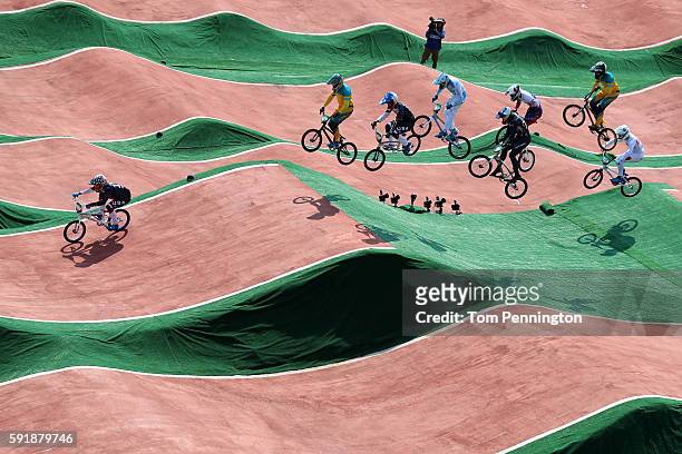 Connor Fields of the United States, Anthony Dean of Australia, Corben Sharrah of the United States, Bodi Turner of Australia competes in the Cycling...