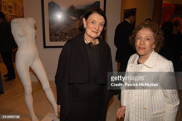 Suzanne Delehanty and Clara Sujo attend Jan Cowles & Charles Cowles host a Cocktail Party with Suzanne Delehanty & Friends of the Miami Art Museum at...