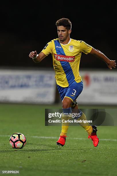 Arouca's defender Hugo Basto during the match between Arouca v Olympiakos match for UEFA Europa League Qualifications Finals Frist Leg at Arouca...