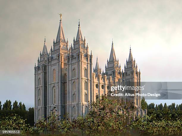 salt lake city utah temple - mormonism imagens e fotografias de stock