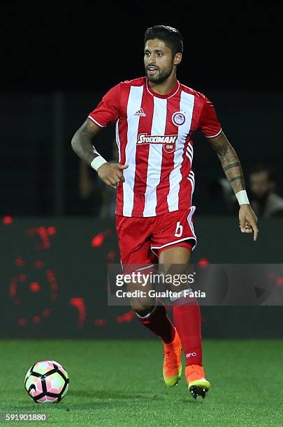 Olympiacos FC's defender from Morocco Manuel da Costa in action during the UEFA Europa League match between FC Arouca and Olympiacos FC at Estadio...
