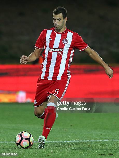 Olympiacos FC's midfielder from Serbia Luka Milivojevic in action during the UEFA Europa League match between FC Arouca and Olympiacos FC at Estadio...