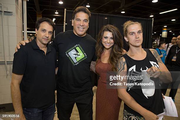 Ralph Macchio, Lou Ferringo, Cerina Vincent and Jason Mewes at Wizard World Chicago Heroes Honoring Heroes Event on August 18, 2016 in Rosemont,...