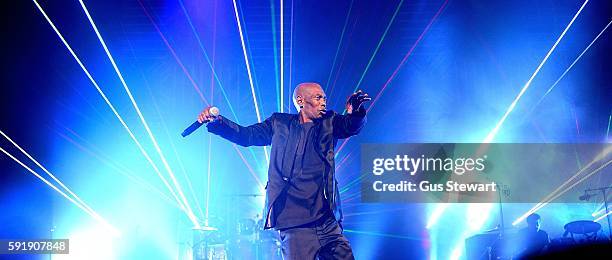 Maxi Jazz of Faithless performs on stage at the O2 Academy Brixton on August 18, 2016 in London, England.