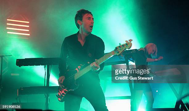 Rollo and Sister Bliss of Faithless perform on stage at the O2 Academy Brixton on August 18, 2016 in London, England.