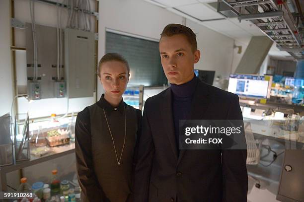 Kacey Rohl and Tom Stevens in the "Sound the Alarm" episode of WAYWARD PINES airing Wednesday, June 22 on FOX.