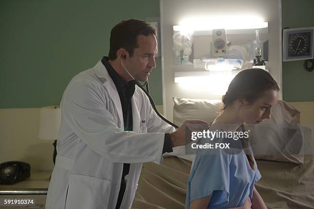 Jason Patric and Kacey Rohl in the "Blood Harvest" episode of WAYWARD PINES airing Wednesday, June 1 on FOX.