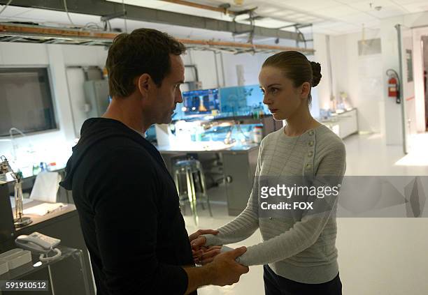 Jason Patric and Kacey Rohl in the "Walcott Prep" episode of WAYWARD PINES airing Wednesday, July 20 on FOX.