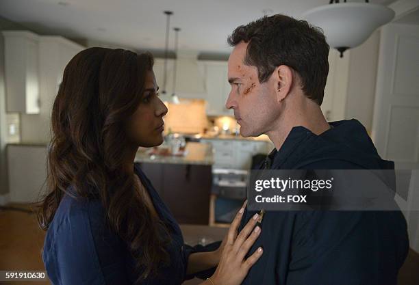 Nimrat Kaur and Jason Patric in the "Blood Harvest" episode of WAYWARD PINES airing Wednesday, June 1 on FOX.