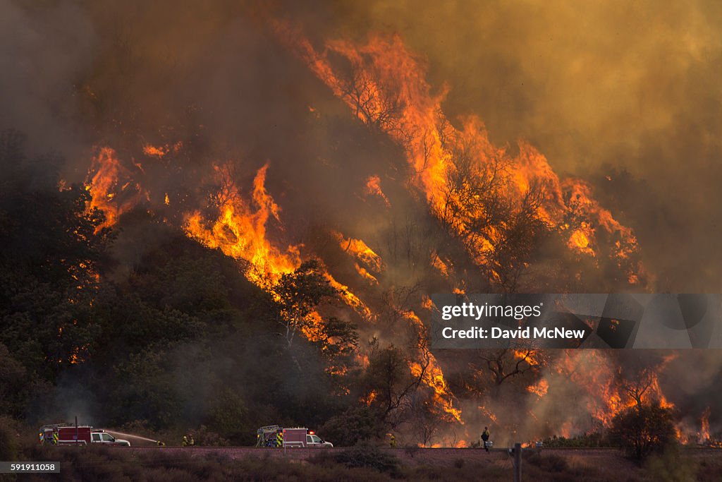 Blue Cut Fire Rages Through 30,000 Acres In Southern California