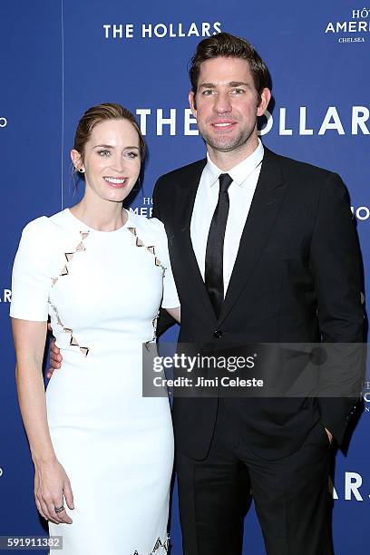 Actors Emily Blunt and John Krasinski attend the special presentation of "The Hollars" on August 18, 2016 in New York City.