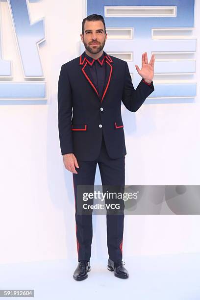 Actor Zachary Quinto attends "Star Trek Beyond" red carpet at Indigo Mall on August 18, 2016 in Beijing, China.