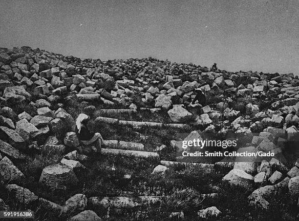 The ruins at the top of Jebel Musa, which is also known as Mount Nebo, it is believed to be a possible burial site for Moses from the Abrahamic...