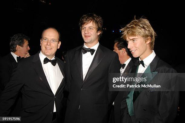 Prince Albert II of Monaco, Prince Ernst August of Hanover and Prince Christian of Hanover attend The 2005 Princess Grace Awards Gala at Cipriani...