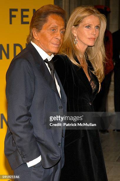 Valentino Garavani and ? attend FENDI 80th ANNIVERSARY All Hallow's Eve Party hosted by KARL LAGERFELD at 25 Broadway on October 29, 2005 in New York...