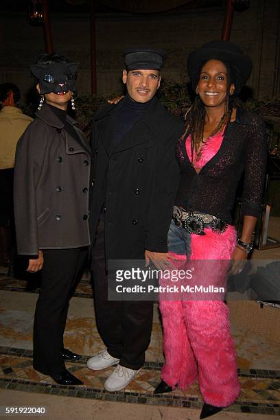 Phyllis Hollis, Phillip Bloch and Renee Cox attend FENDI 80th ANNIVERSARY All Hallow's Eve Party hosted by KARL LAGERFELD at 25 Broadway on October...
