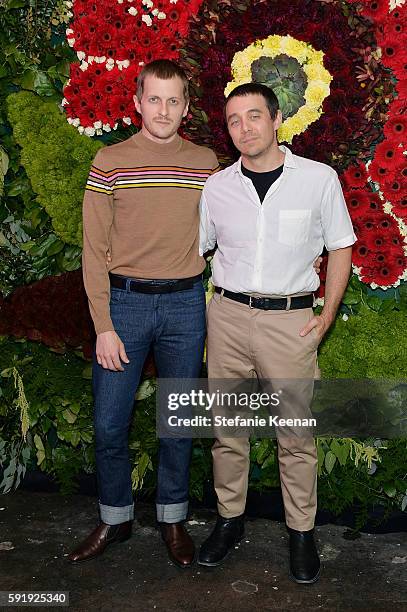 Chris Peters and Shane Gabier attend Just One Eye x Creatures of the Wind Collaboration Dinner at Just One Eye on August 18, 2016 in Los Angeles,...