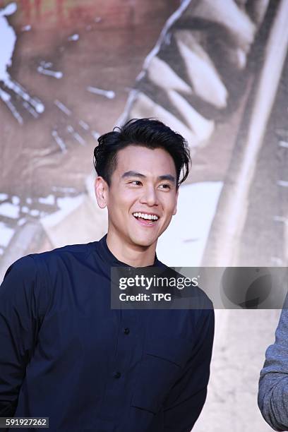 Sean Lau and Eddie Peng attend the premiere of Call of Heros on 18th August, 2016 in Taipei, Taiwan, China.