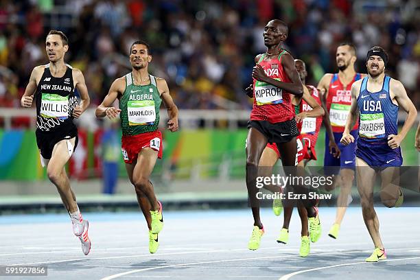 Nicholas Willis of New Zealand, Taoufik Makhloufi of Algeria, Abdalaati Iguider of Morocco Asbel Kiprop of Kenya and Charlie Grice of Great Britain...