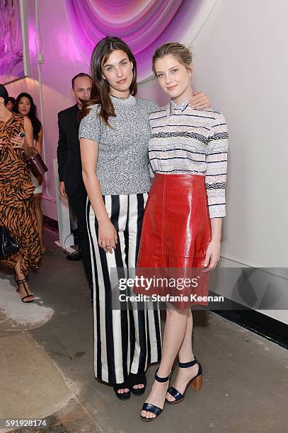 Rainey Qualley and Zoe Levin attend Just One Eye x Creatures of the Wind Collaboration Dinner at Just One Eye on August 18, 2016 in Los Angeles,...