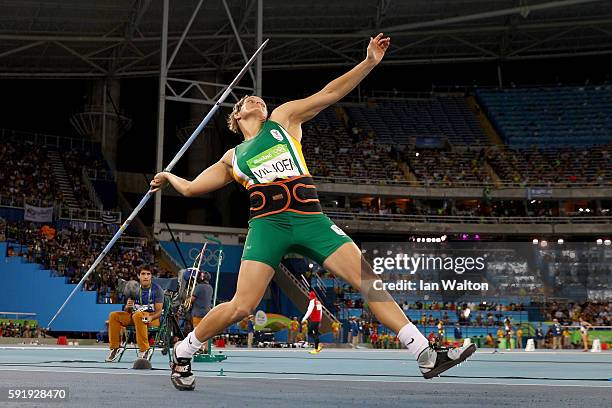 Sunette Viljoen of South Africa competes during the Women's Javelin Throw Final on Day 13 of the Rio 2016 Olympic Games at the Olympic Stadium on...