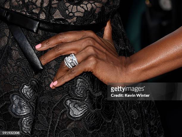 Personality Omarosa Manigault arrives at the premiere of Paramount Pictures' "Ben-Hur" at the Chinese Theatre on August 16, 2016 in Los Angeles,...