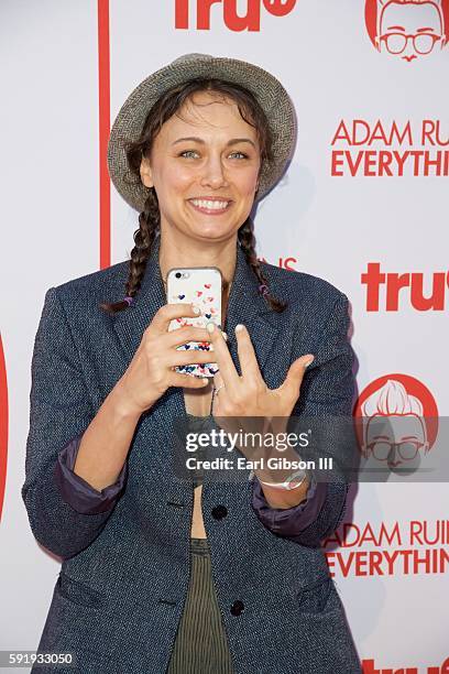 Actress Deanna Russo attends truTV's "Adam Ruins Everything" Premiere Screening at The Library at The Redbury on August 18, 2016 in Hollywood,...