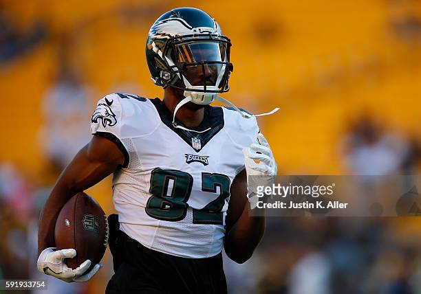 Rueben Randle of the Philadelphia Eagles in action during the game against the Pittsburgh Steelers on August 18, 2016 at Heinz Field in Pittsburgh,...