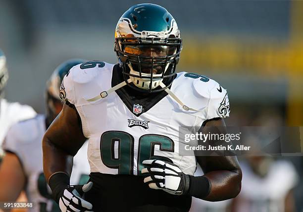 Bennie Logan of the Philadelphia Eagles in action during the game against the Pittsburgh Steelers on August 18, 2016 at Heinz Field in Pittsburgh,...