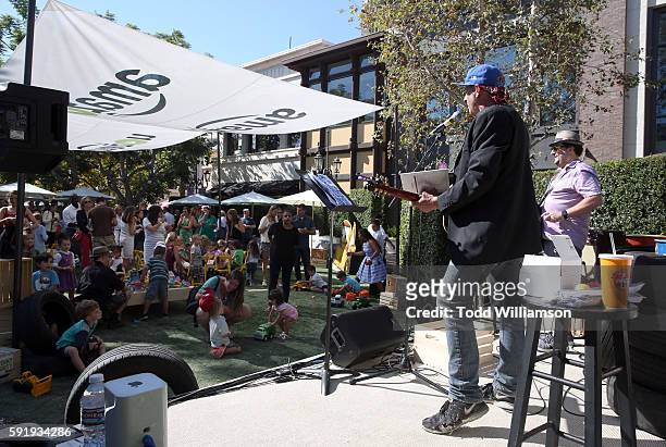 Singer/songwriter Dan Bern performs at the Premiere Screening And Party For Amazon Original Series "The Stinky & Dirty Show" at The Grove on August...