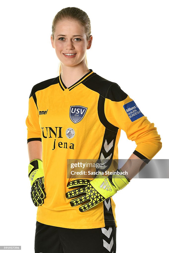 Stina Johannes of USV Jena poses during the Allianz Women's