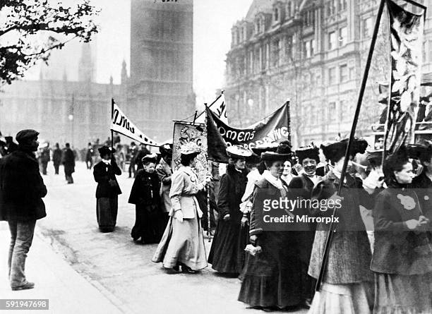 Suffragette demonstration in London, 21st March 1906.