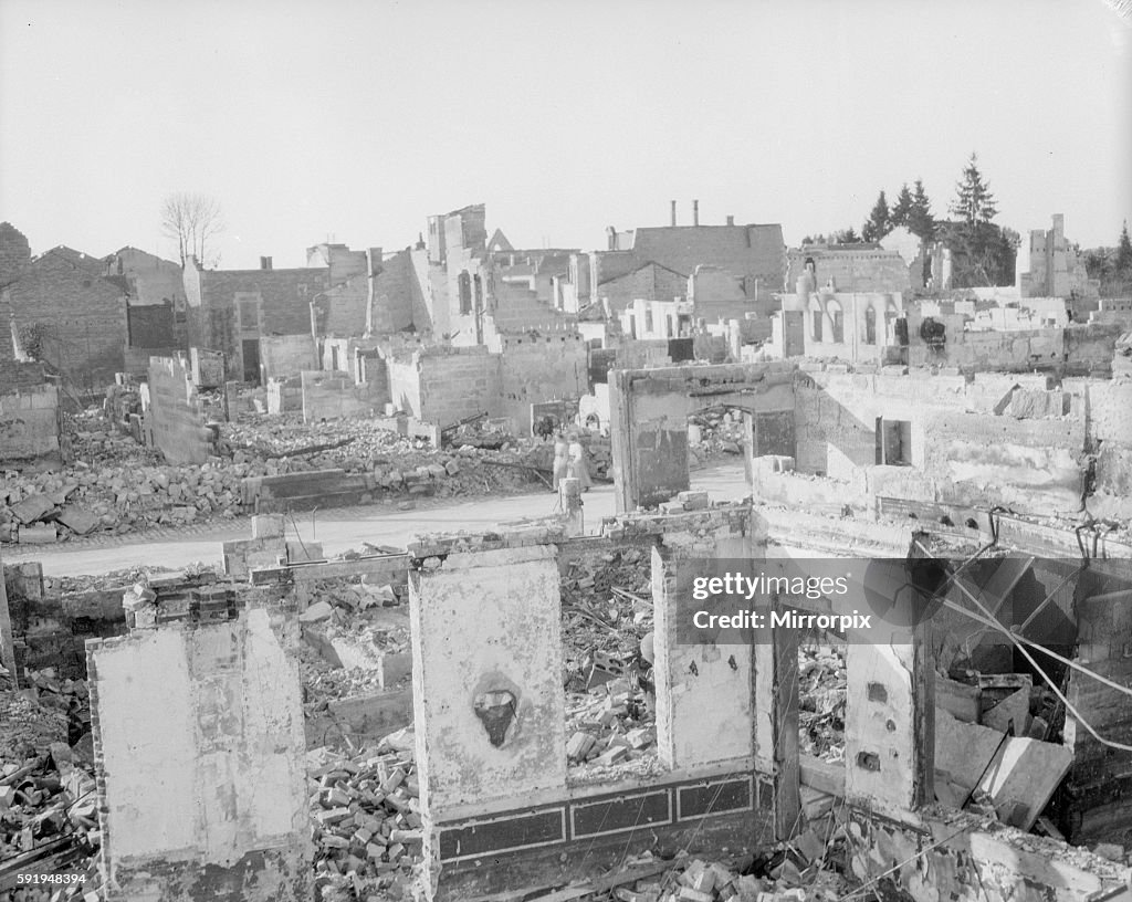 The town of Revigny destroyed by the Germans during the fighting on the Eastern flank of the first Battle of the Marne w