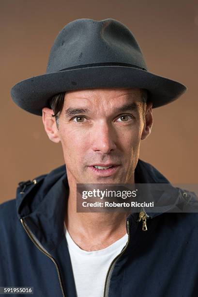 Scottish former professional cyclist David Millar attends a photocall at Edinburgh International Book Festival at Charlotte Square Gardens on August...