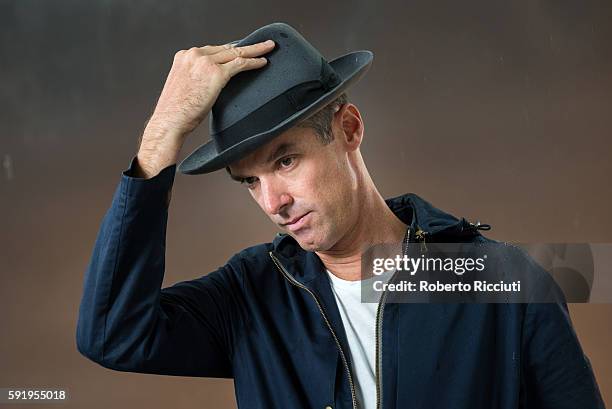 Scottish former professional cyclist David Millar attends a photocall at Edinburgh International Book Festival at Charlotte Square Gardens on August...