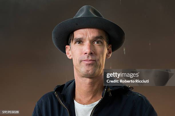 Scottish former professional cyclist David Millar attends a photocall at Edinburgh International Book Festival at Charlotte Square Gardens on August...