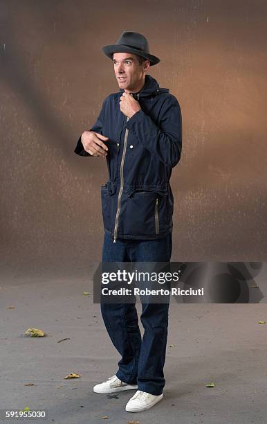 Scottish former professional cyclist David Millar attends a photocall at Edinburgh International Book Festival at Charlotte Square Gardens on August...
