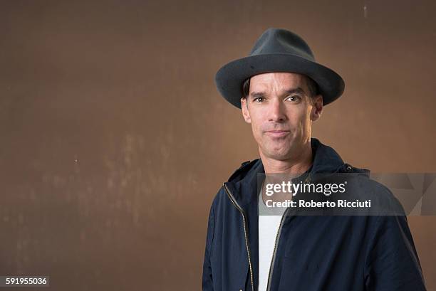 Scottish former professional cyclist David Millar attends a photocall at Edinburgh International Book Festival at Charlotte Square Gardens on August...