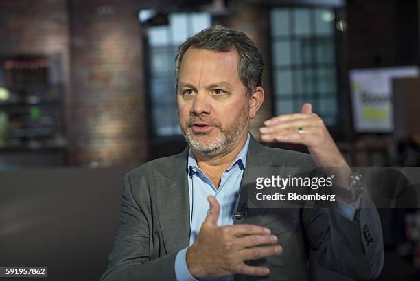 William "Bill" McGlashan, founder and managing partner of TPG Growth LLC, speaks during a Bloomberg West television interview in San Francisco,...
