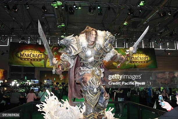 Character from the Game World of Warcraft Legion at the Gamescom fair. Gamescom the Worlds largest Gaming Fair. Gamescom is a trade fair for video...