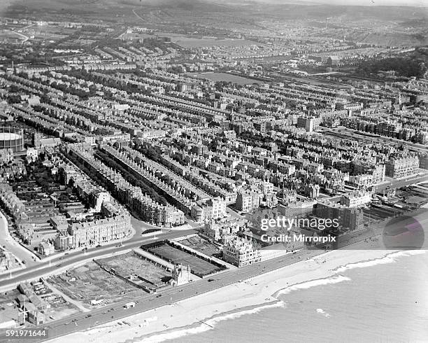 Aerial view of the sea front at Hove September 1926