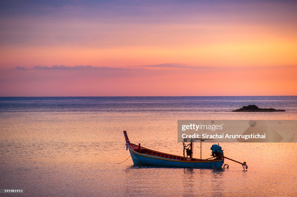 Longtail Boat in the colourful twilight