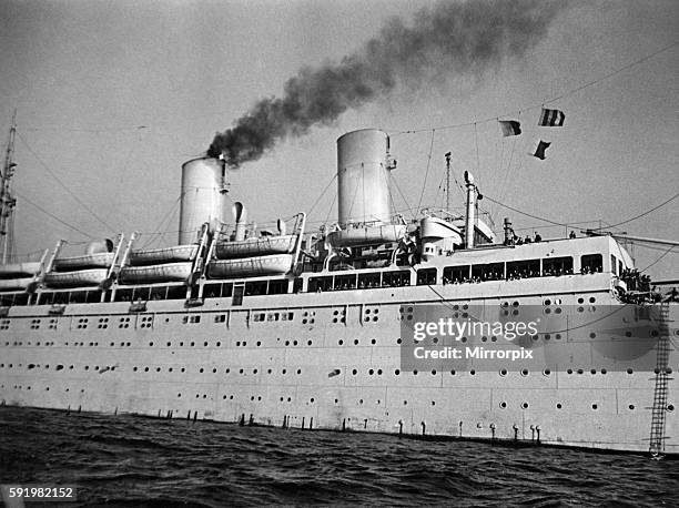 The 14,000 ton transport now, run by the New Zealand Shipping Company was before the second world war, used for cruises in pre-war Germany, and then...