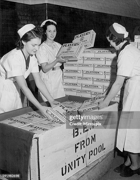 The first milion Players cigarettes from Unity pool for the B.E.F. Are being dispatched in time to reach the troops for Christmas. December 1939